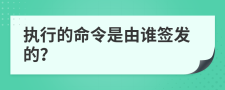 执行的命令是由谁签发的？