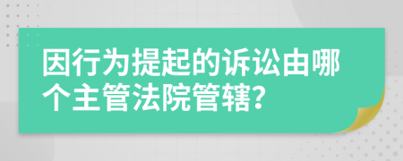 因行为提起的诉讼由哪个主管法院管辖？