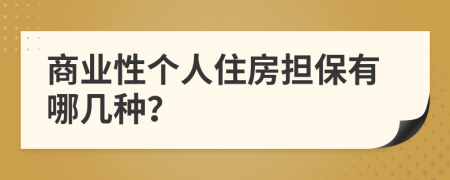 商业性个人住房担保有哪几种？