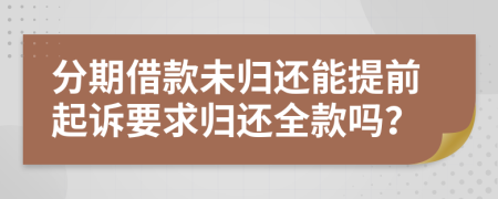 分期借款未归还能提前起诉要求归还全款吗？