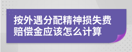 按外遇分配精神损失费赔偿金应该怎么计算