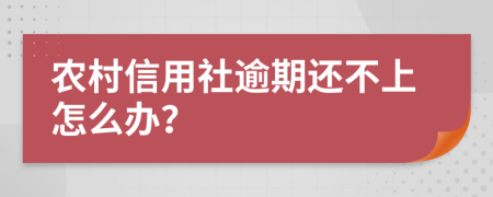 农村信用社逾期还不上怎么办？