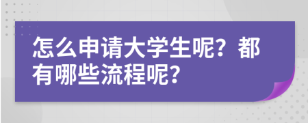 怎么申请大学生呢？都有哪些流程呢？