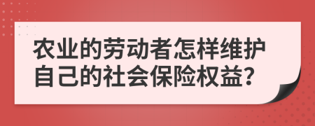 农业的劳动者怎样维护自己的社会保险权益？