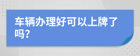 车辆办理好可以上牌了吗？