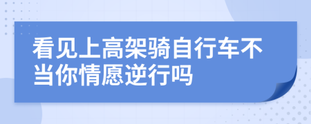 看见上高架骑自行车不当你情愿逆行吗