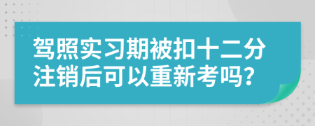 驾照实习期被扣十二分注销后可以重新考吗？