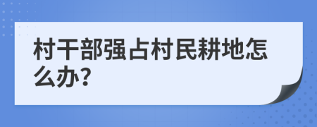 村干部强占村民耕地怎么办？