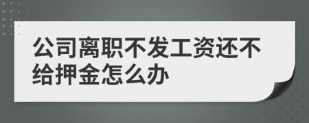 公司离职不发工资还不给押金怎么办