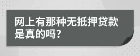 网上有那种无抵押贷款是真的吗？