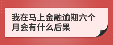 我在马上金融逾期六个月会有什么后果