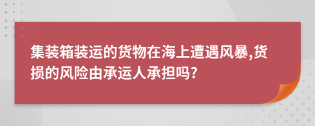 集装箱装运的货物在海上遭遇风暴,货损的风险由承运人承担吗?