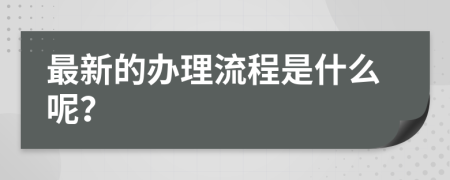 最新的办理流程是什么呢？