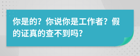 你是的？你说你是工作者？假的证真的查不到吗？