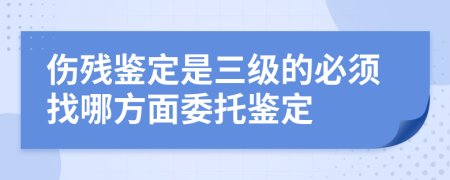 伤残鉴定是三级的必须找哪方面委托鉴定