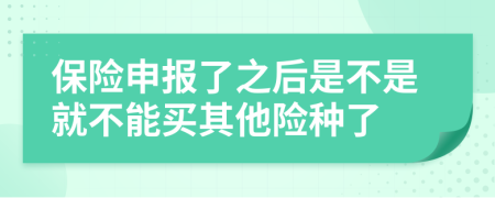 保险申报了之后是不是就不能买其他险种了