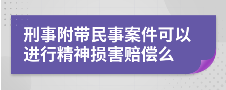 刑事附带民事案件可以进行精神损害赔偿么