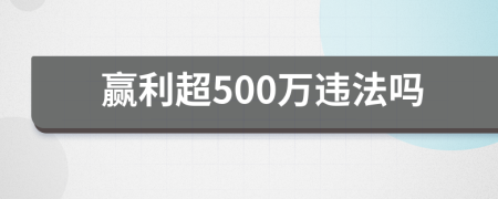 赢利超500万违法吗