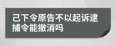 己下令原告不以起诉逮捕令能撤消吗