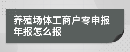 养殖场体工商户零申报年报怎么报