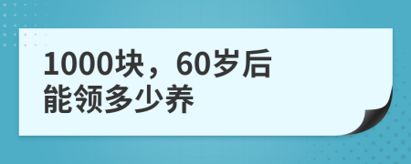 1000块，60岁后能领多少养