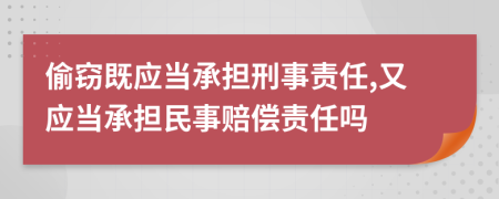 偷窃既应当承担刑事责任,又应当承担民事赔偿责任吗
