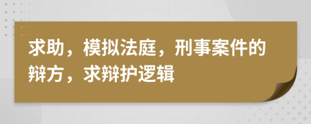 求助，模拟法庭，刑事案件的辩方，求辩护逻辑