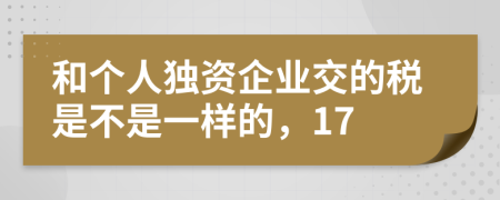 和个人独资企业交的税是不是一样的，17