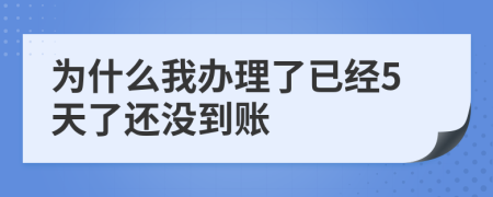 为什么我办理了已经5天了还没到账