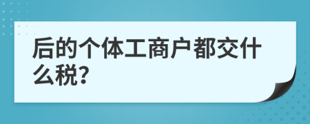 后的个体工商户都交什么税？