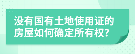 没有国有土地使用证的房屋如何确定所有权？