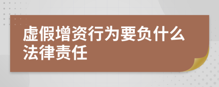 虚假增资行为要负什么法律责任