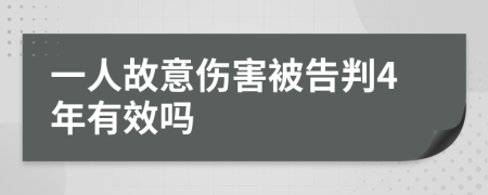 一人故意伤害被告判4年有效吗