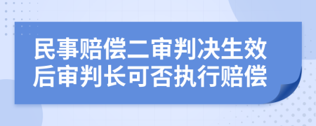 民事赔偿二审判决生效后审判长可否执行赔偿