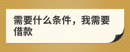 需要什么条件，我需要借款