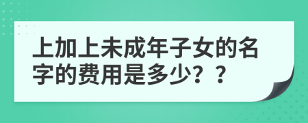 上加上未成年子女的名字的费用是多少？？