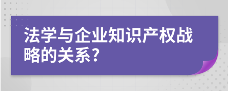 法学与企业知识产权战略的关系?