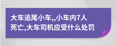 大车追尾小车,,小车内7人死亡,大车司机应受什么处罚