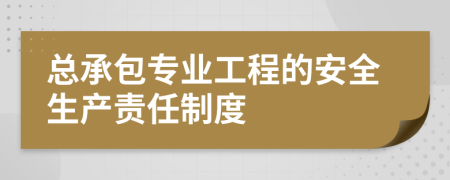 总承包专业工程的安全生产责任制度