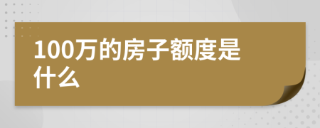 100万的房子额度是什么