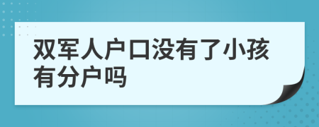 双军人户口没有了小孩有分户吗