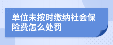 单位未按时缴纳社会保险费怎么处罚