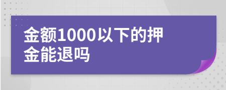 金额1000以下的押金能退吗