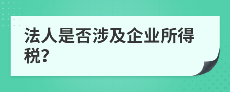 法人是否涉及企业所得税？