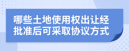 哪些土地使用权出让经批准后可采取协议方式