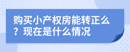 购买小产权房能转正么？现在是什么情况