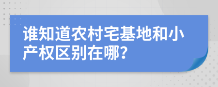 谁知道农村宅基地和小产权区别在哪？