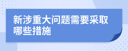 新涉重大问题需要采取哪些措施