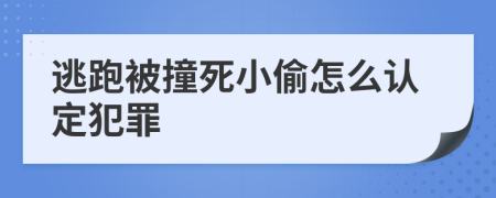 逃跑被撞死小偷怎么认定犯罪