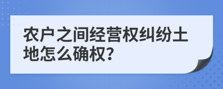 农户之间经营权纠纷土地怎么确权？